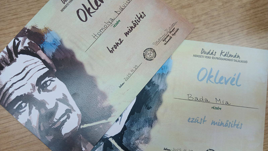 SZAVALÓINK SIKERE A DUDÁS KÁLMÁN NEMZETI VERS- ÉS PRÓZAMONDÓ VERSENYEN